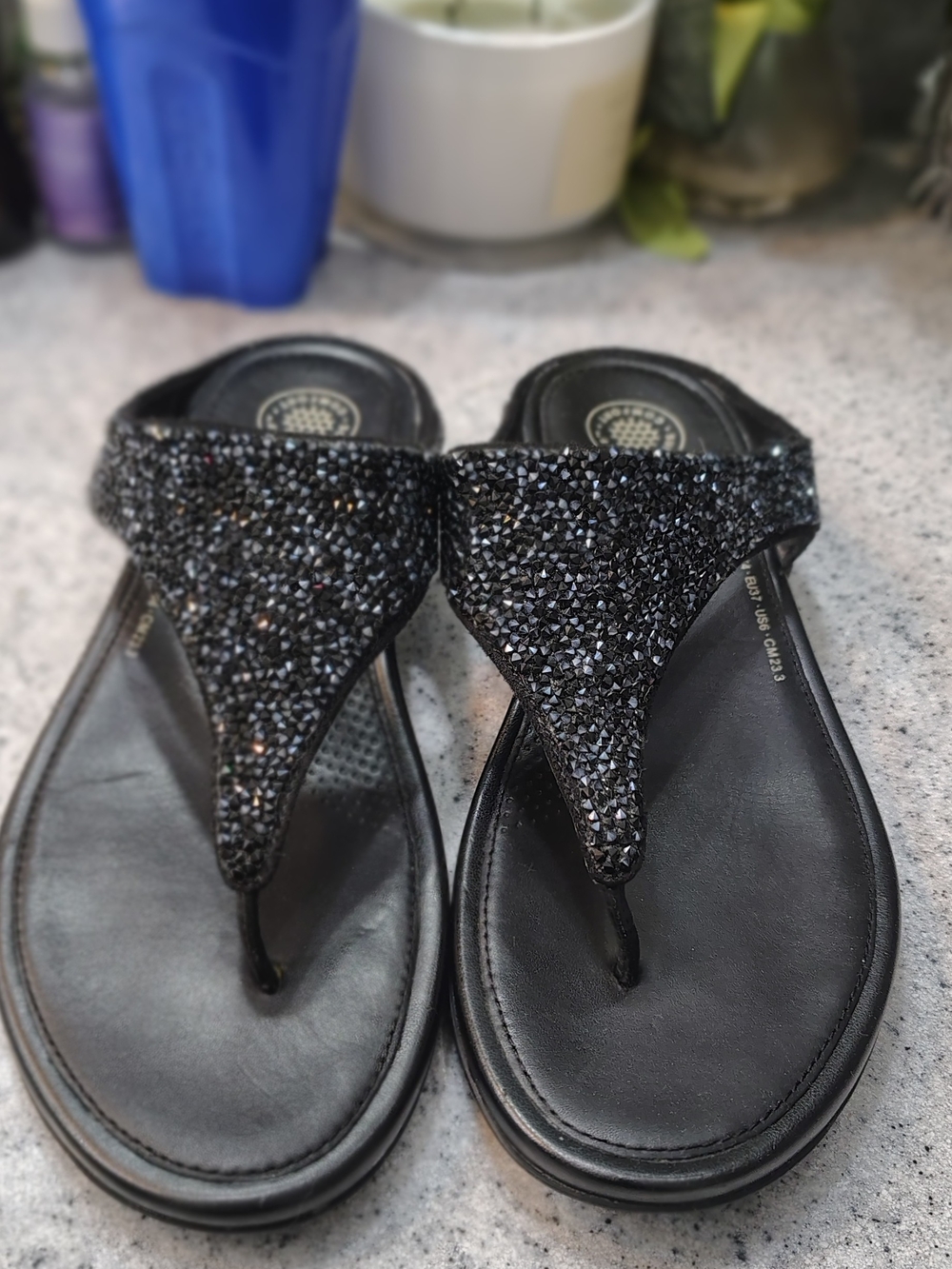 Fitflop-Girls' Black 🎇Sparkle Thong Sandals